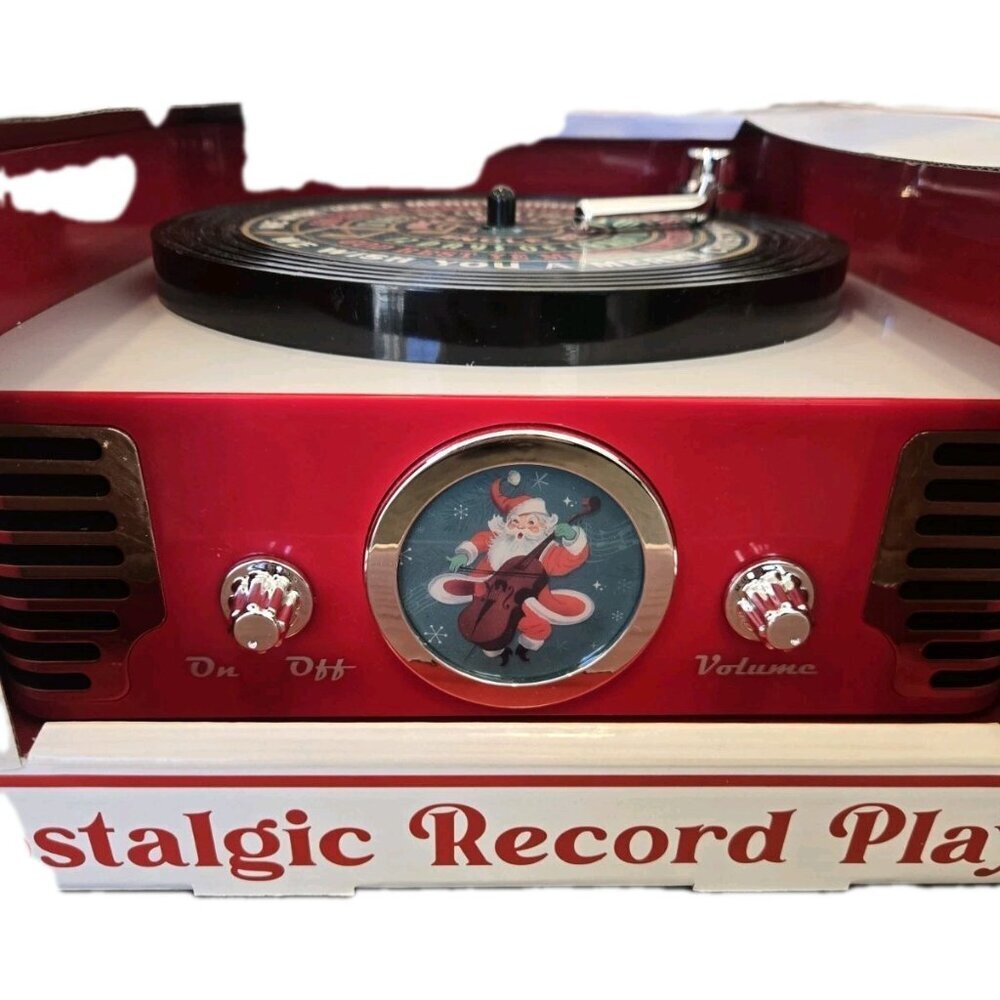 New Retro Tabletop Classic Song Musical Vintage Record Player Christmas Decor - Picture 3 of 4